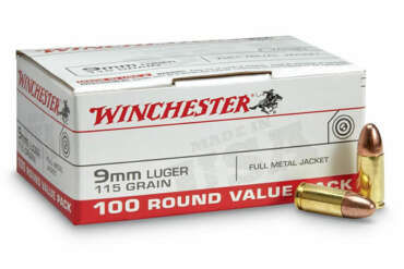 Winchester 9mm Luger 115 Grain FMJ Ammo